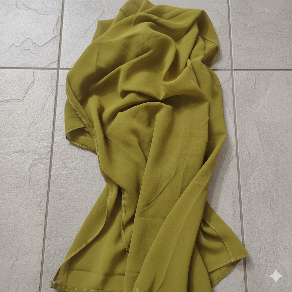 OLIVE GREEEN CHIFFON SCARF