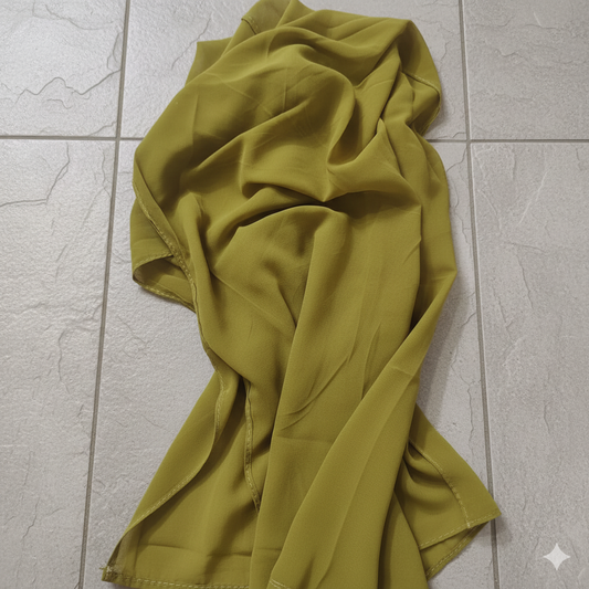 OLIVE GREEEN CHIFFON SCARF