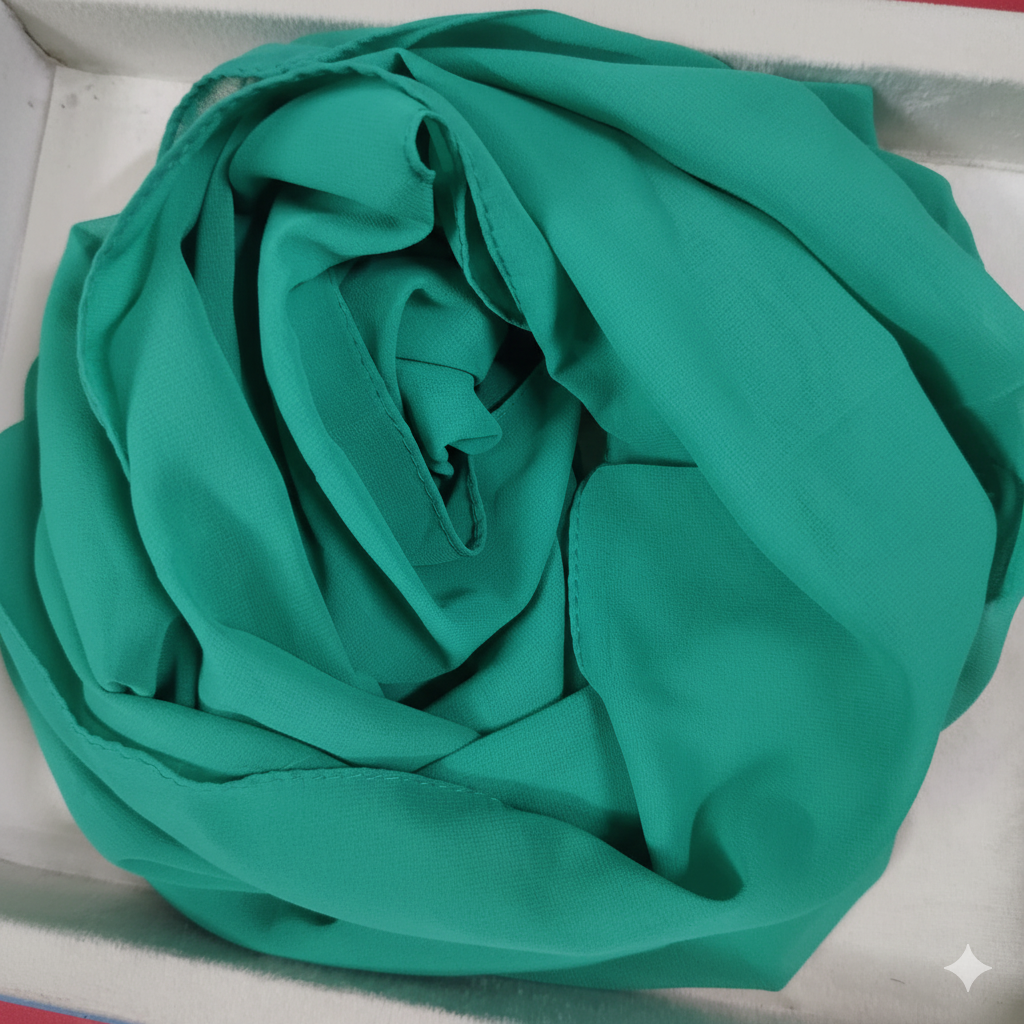 TEAL GREEN CHIFFON SCARF