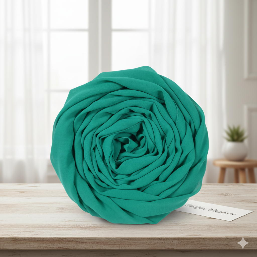 TEAL GREEN CHIFFON SCARF
