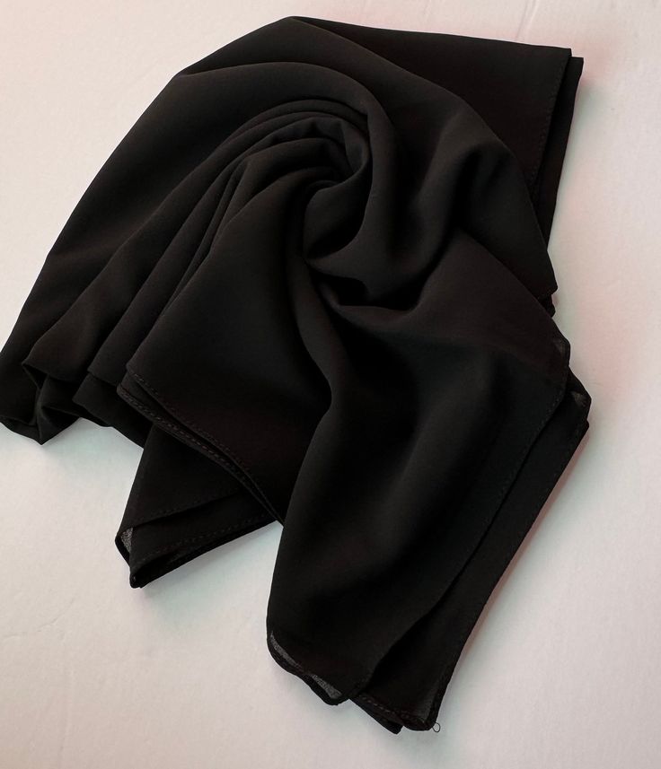 BLACK CHIFFON SCARF