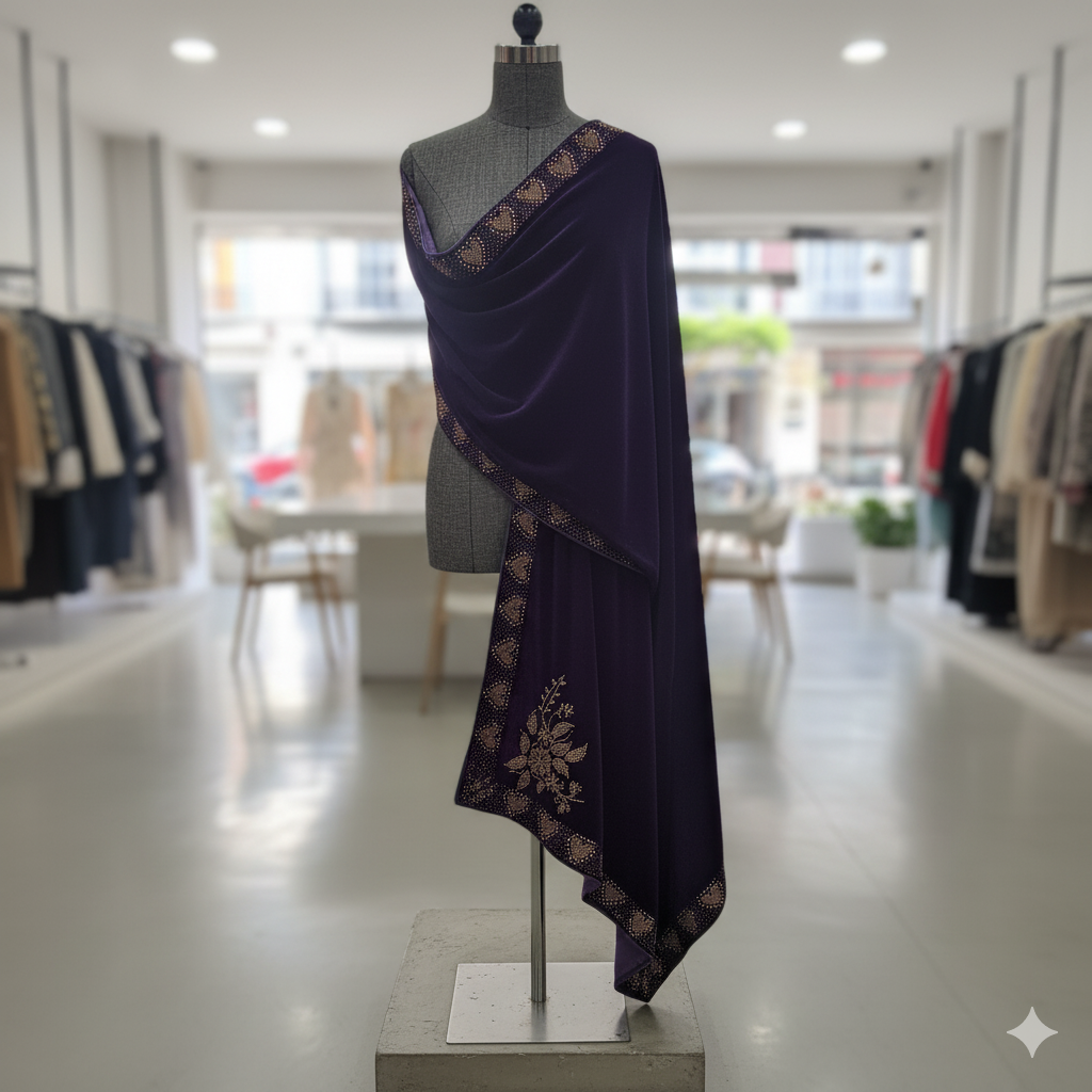 Embellished Velvet Shawls