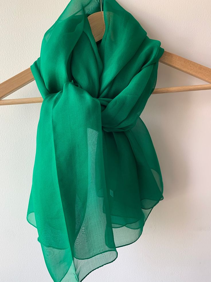 TEAL GREEN CHIFFON SCARF