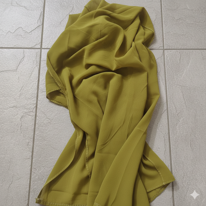 OLIVE GREEEN CHIFFON SCARF