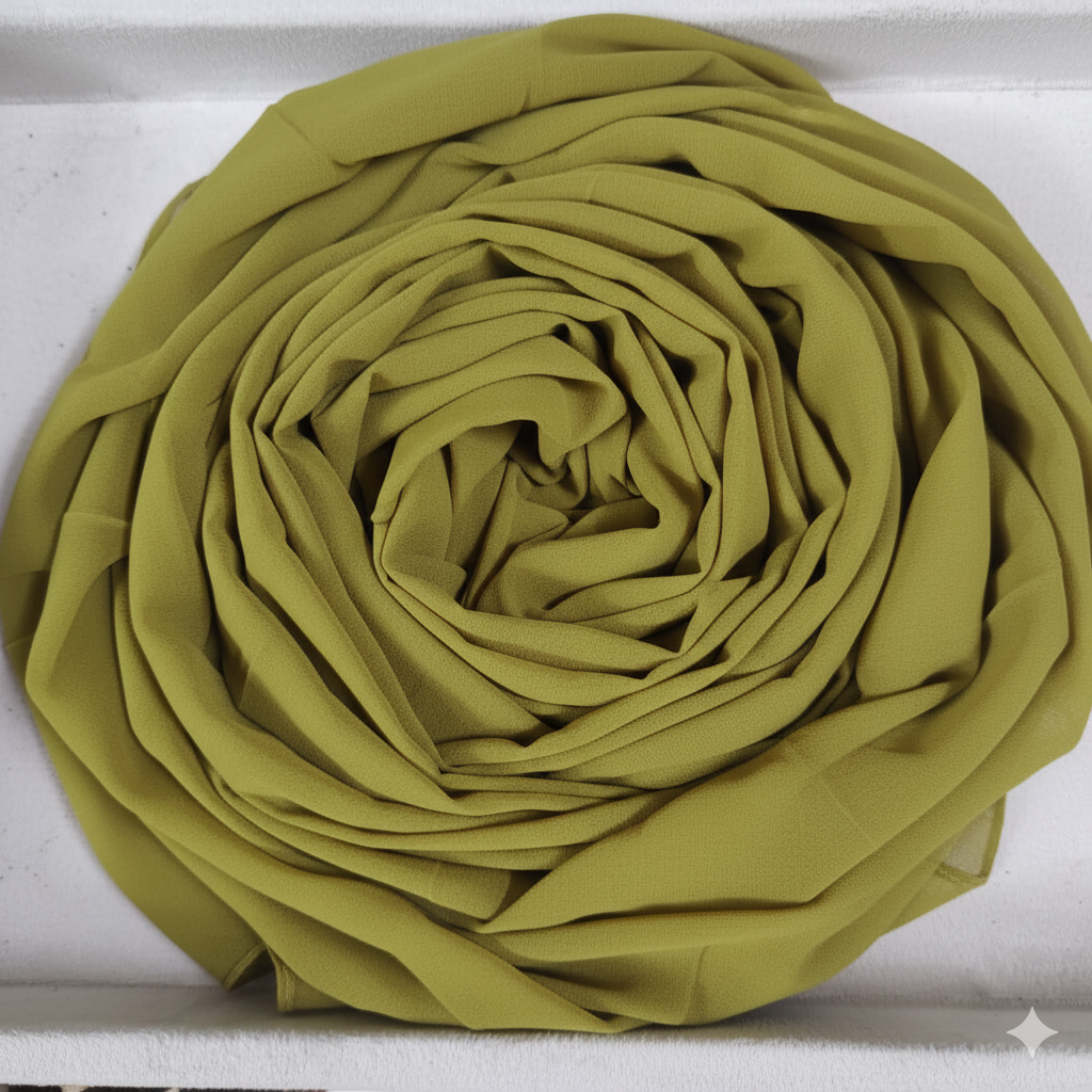 OLIVE GREEEN CHIFFON SCARF
