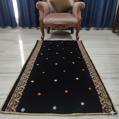 Velvet Floral Shawl (2 sided border)