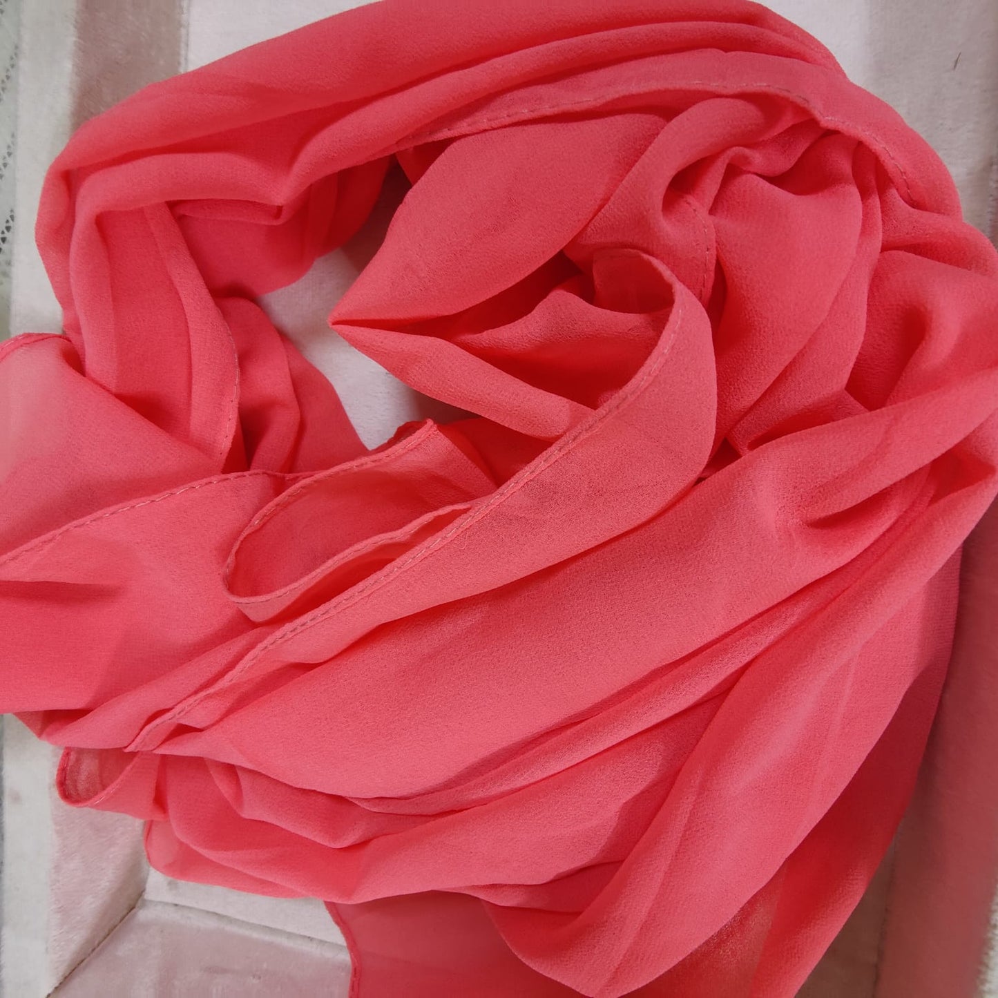 PEACH CHIFFON SCARF