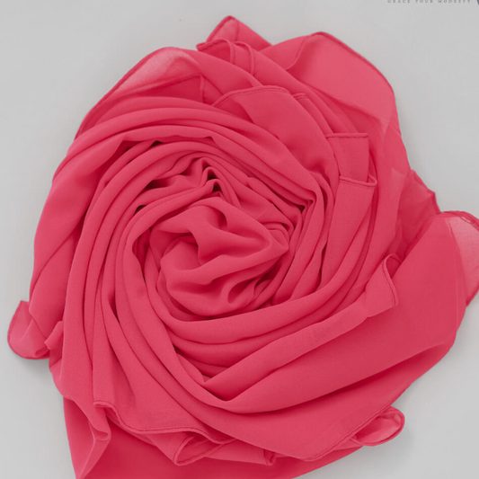 SHOCKING PINK CHIFFON SCARF
