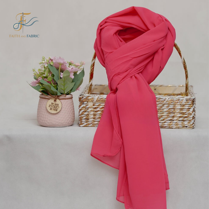 SHOCKING PINK CHIFFON SCARF
