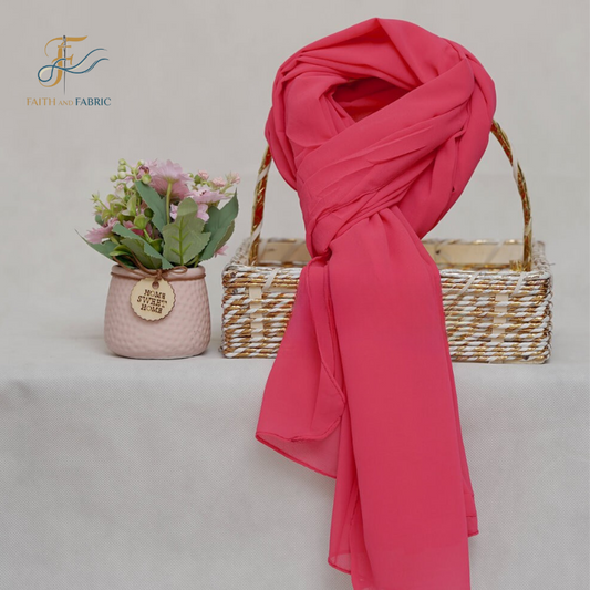 SHOCKING PINK CHIFFON SCARF