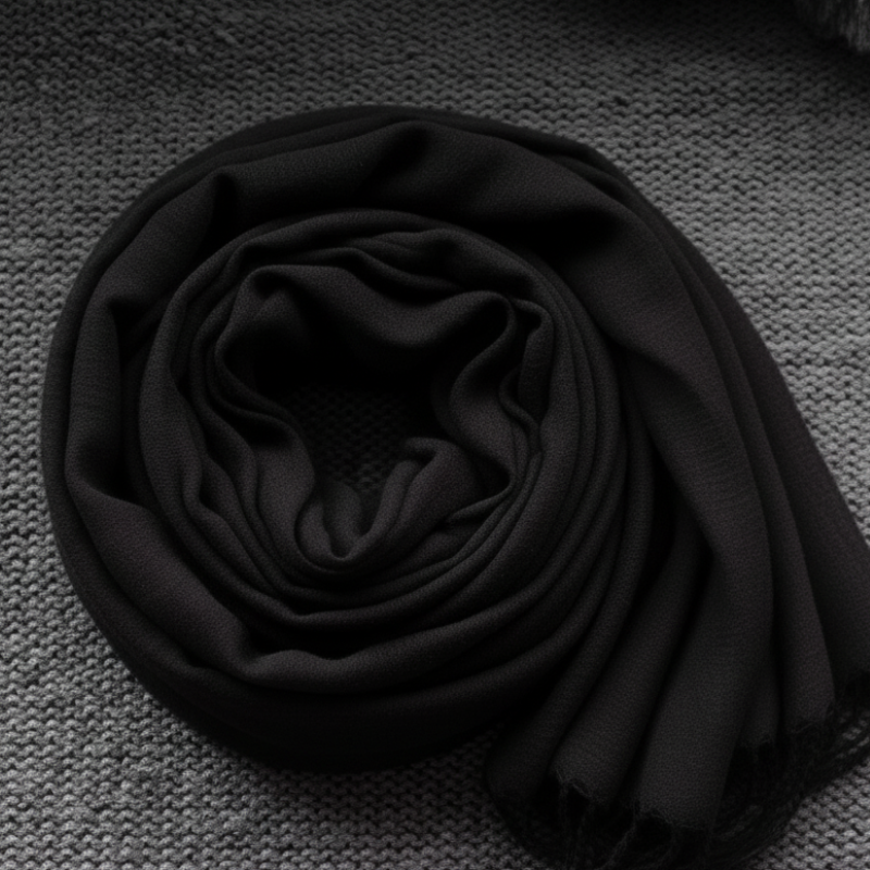 BLACK CHIFFON SCARF