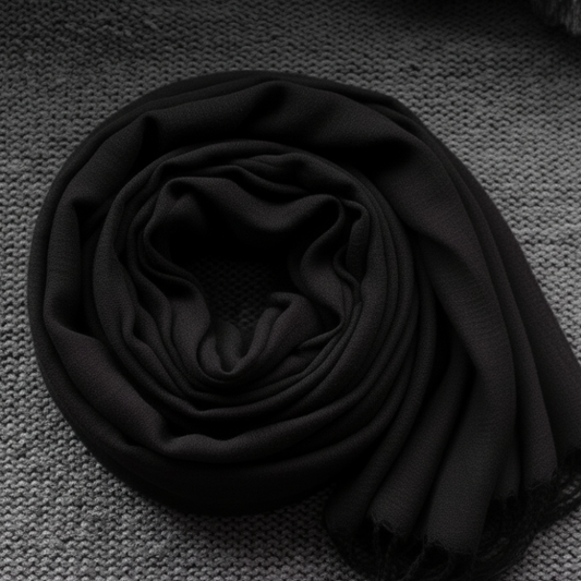 BLACK CHIFFON SCARF