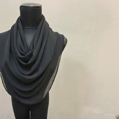BLACK CHIFFON SCARF