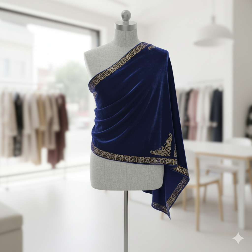 Embellished Velvet Shawls